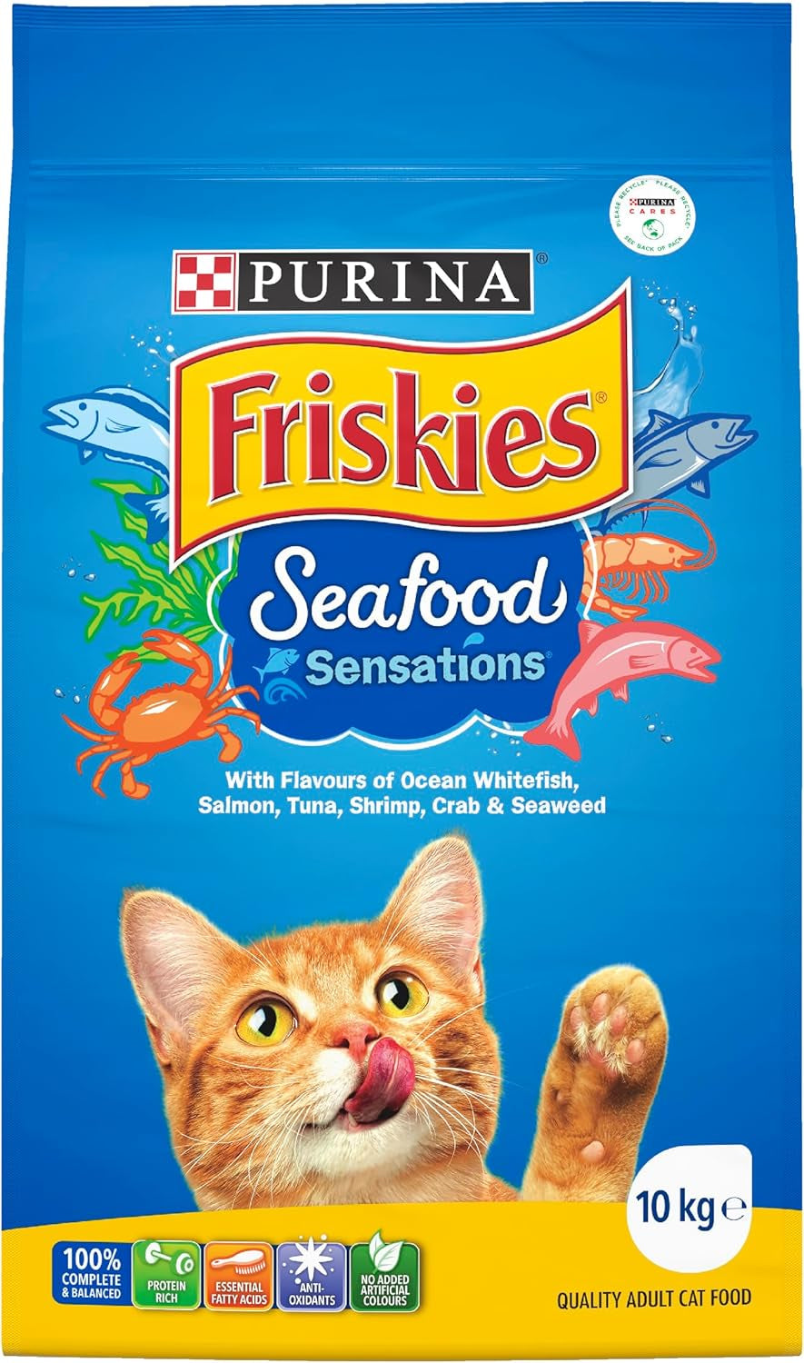 FRISKIES Adult Dry Cat Food Seafood Sensations 10Kg